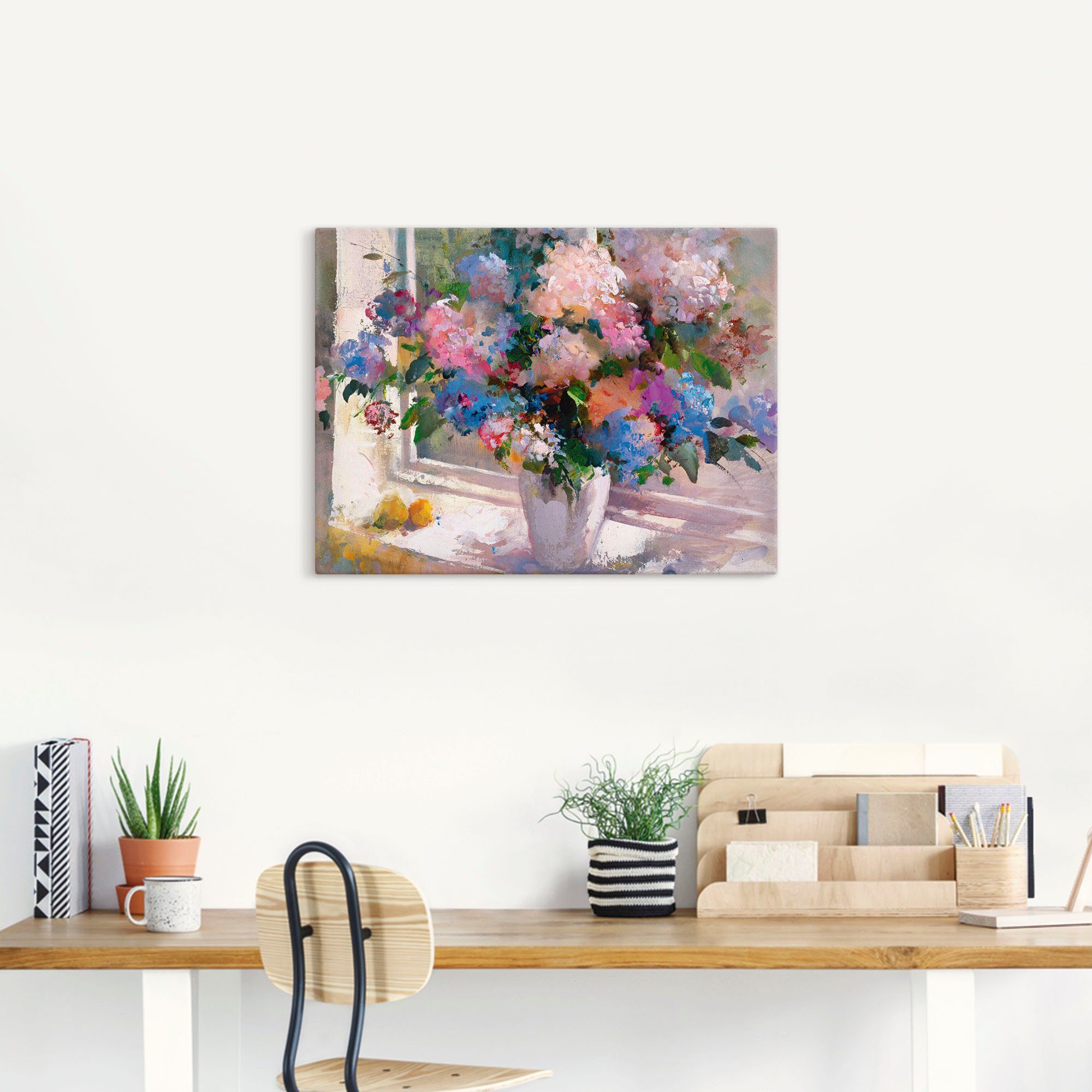 als oder St), Poster versch. Artland Blumen Wandbild in Leinwandbild, Größen Wandaufkleber Hortensie, (1