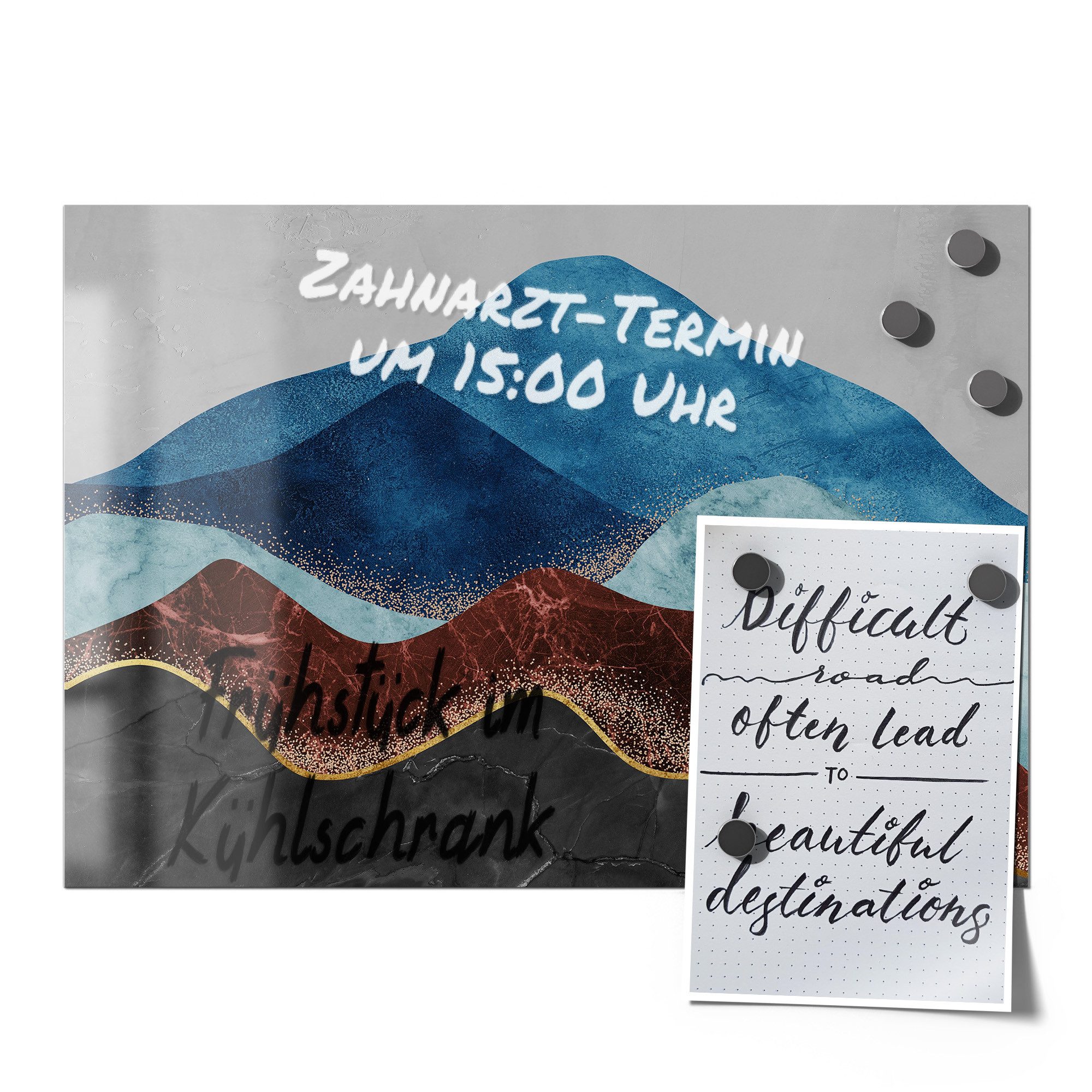Thumbnail - DEQORI Magnetfolie 'Abstrakter Gipfelglanz', beschreibbar universal Magnetmatte magnetisch Folie Planer Kalender