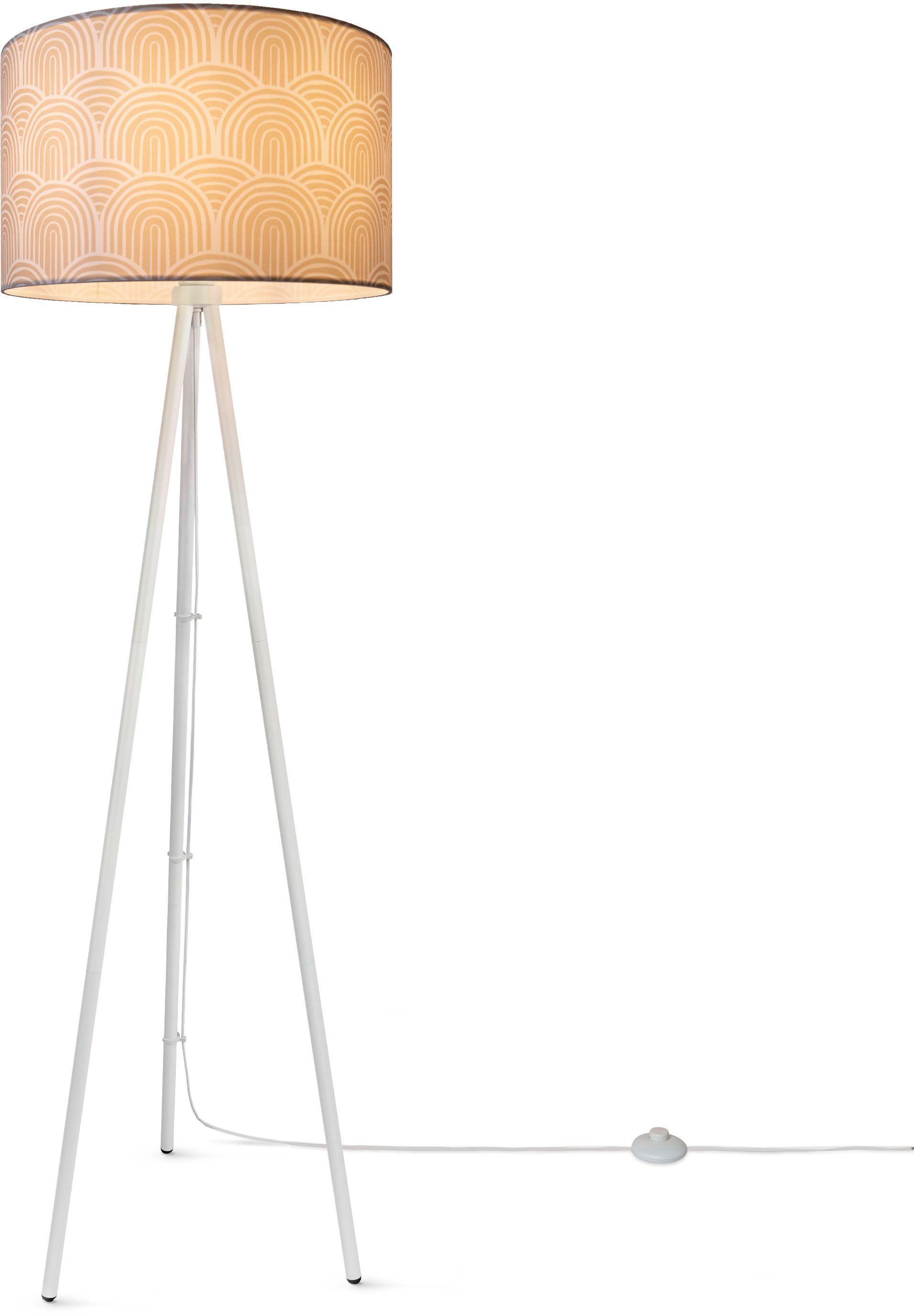 Stehleuchte Leuchtmittel, Home Pillar, Stativ Stehlampe Uni Paco ohne Trina Wohnzimmer Modern Mit Dreibein Stoffschirm