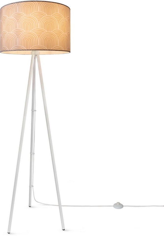Paco Home Stehlampe Trina Pillar, ohne Leuchtmittel, Wohnzimmer Stehleuchte  Dreibein Stativ Mit Stoffschirm Uni Modern