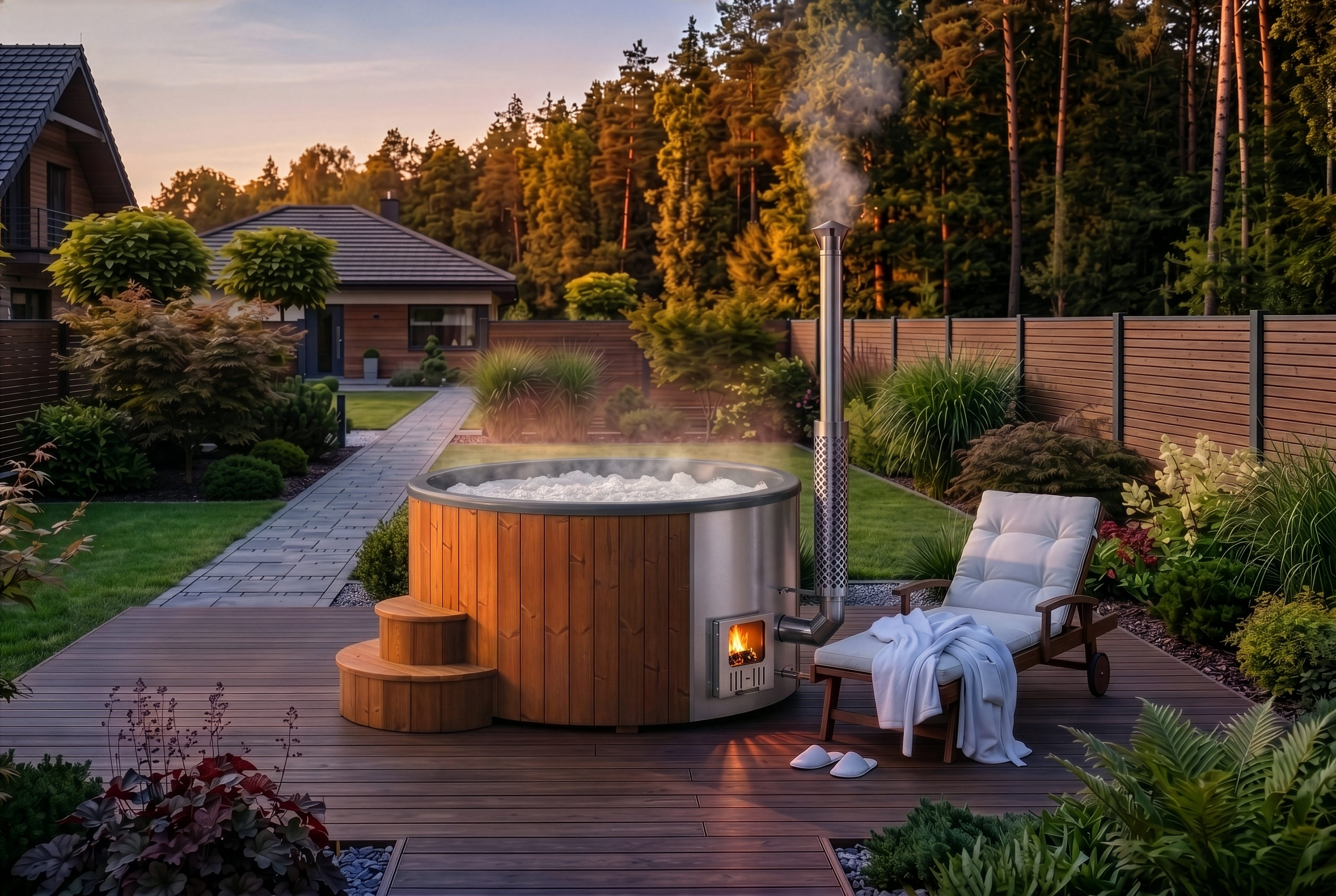 FinnTherm Whirlpool ScandiTub Classic Spa Edition, Aufstellbecken, in Grau