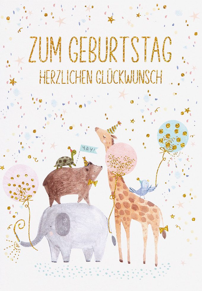 Perleberg Grußkarten Kindergeburtstag - Unverpackt - Glückwunschkarte im Format 11,5x17cm