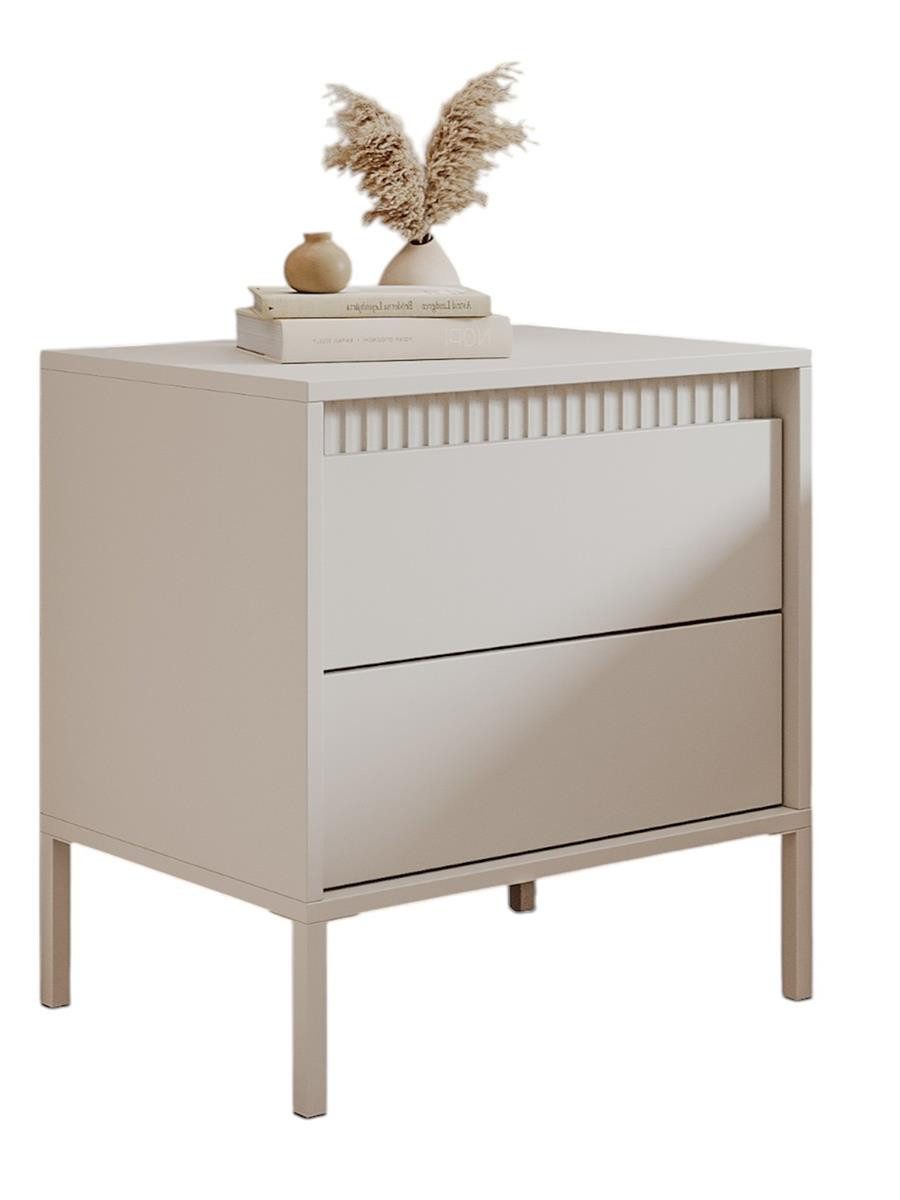 Compleo Nachttisch mit 2 Schubladen JULO, Nachtschrank mit Lamellen günstig online kaufen