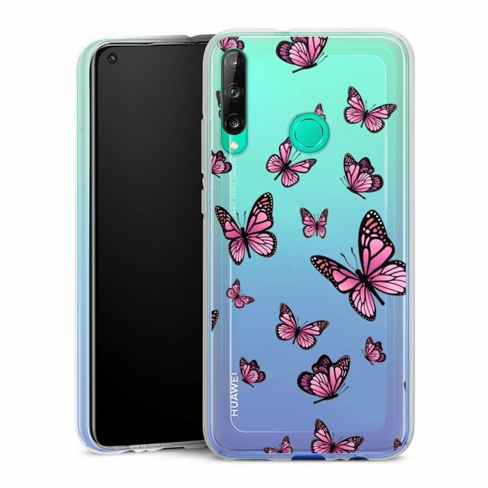 DeinDesign Handyhülle Schmetterling Muster Motiv ohne Hintergrund Schmetterlinge Pink Huawei P40 Lite E Silikon Hülle Bumper Case Handy Schutzhülle