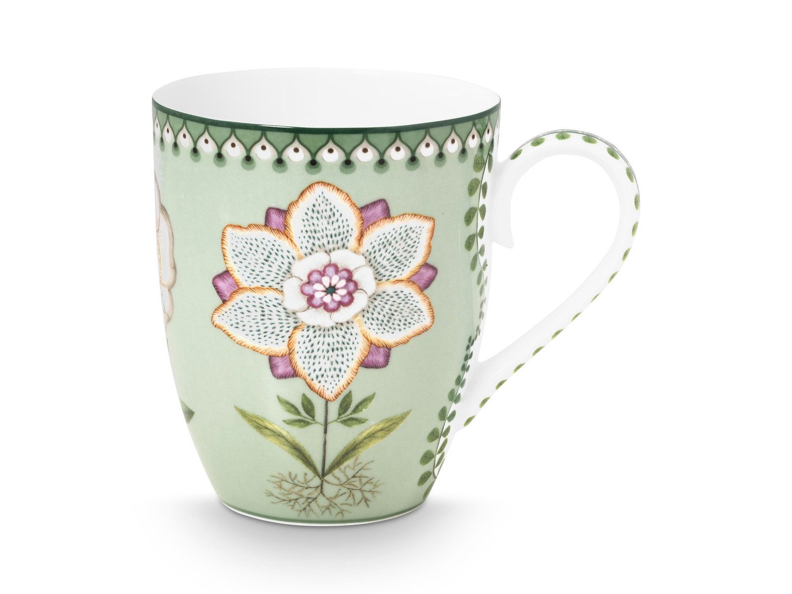 PiP Studio Becher Lily&Lotus Light Green Becher Large 350ml, Porzellan