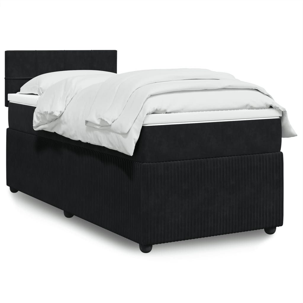 vidaXL Boxspringbett, Boxspringbett mit Matratze Schwarz 80x200 cm Samt günstig online kaufen