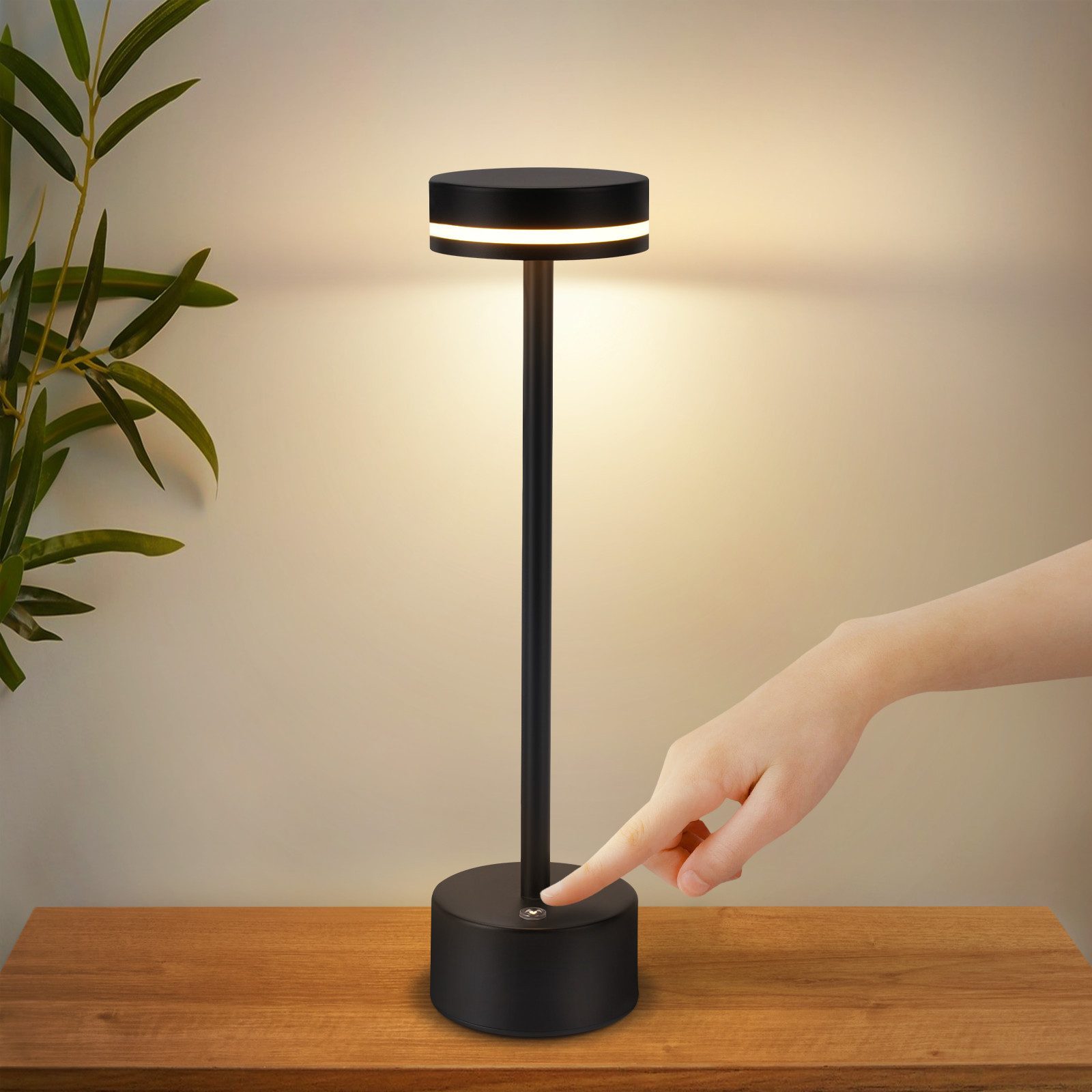 ZMH Tischleuchte Tischlampe Kabellos LED Nachttischlampe Akku Dimmbare, LED günstig online kaufen