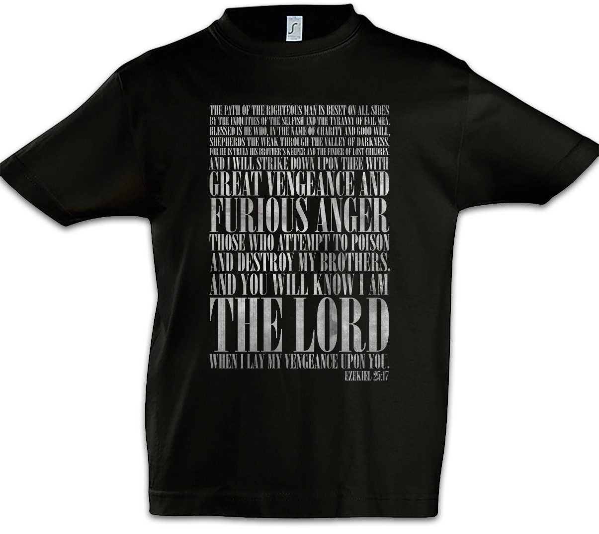 Print-Shirt Ezekiel 25:17 Kinder T-Shirt Pulp Vega Movie Kult Fiction Film