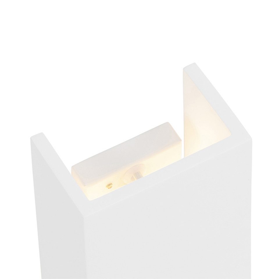 Qazqa Wandleuchte Colja_novo, ohne Leuchtmittel, Warmweiß, QAZQA Wand­leuchte, g9, Weiß, Gips, Landhaus