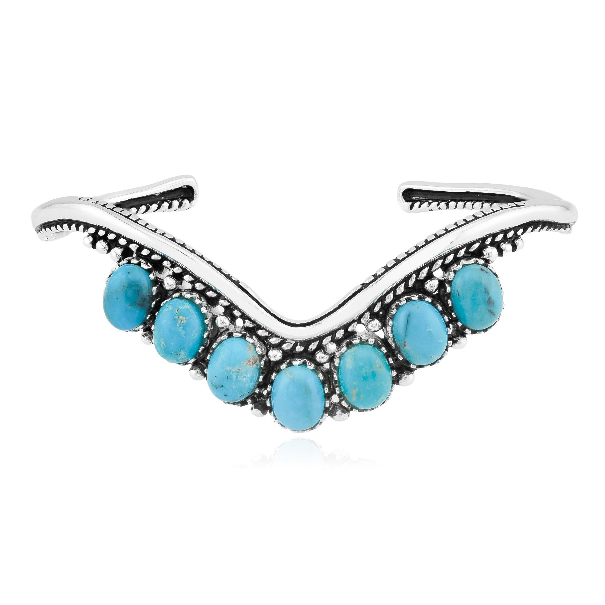 Silberarmband Kingman Türkis Sterling Silber Armreif