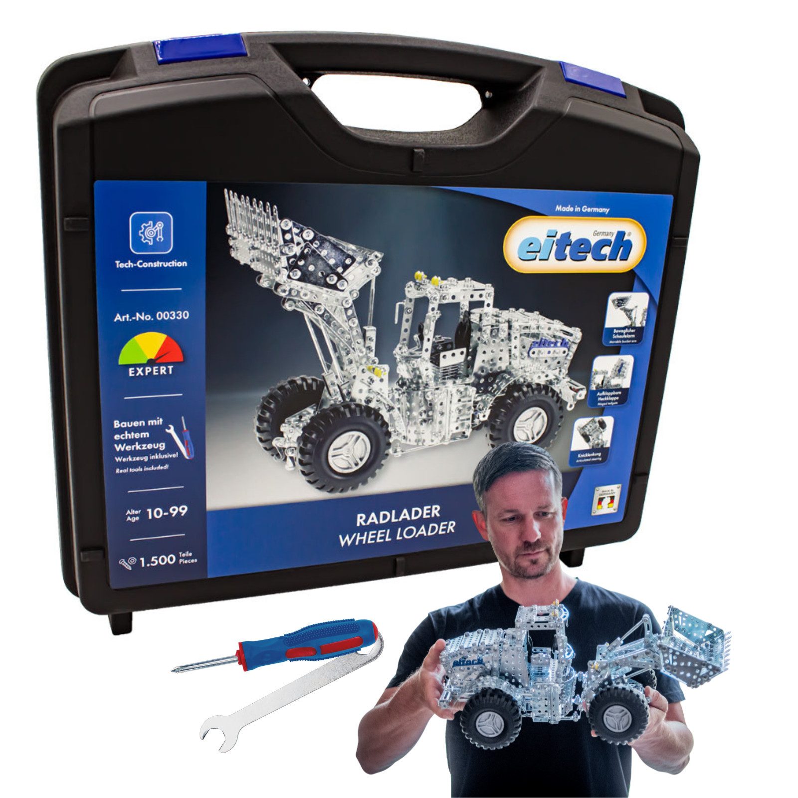Eitech eitech Radlader, 00330 Металлический конструктор, (3D-Puzzle, 1500 St., Bausatz), Конструкторыsatz, Made in Germany