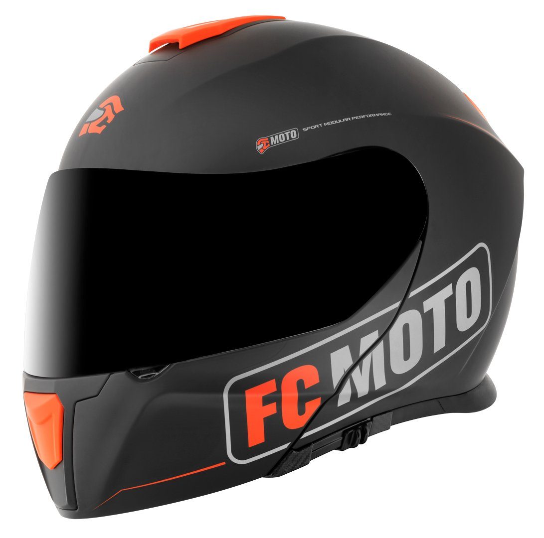 FC-Moto Motorradhelm Novo Straight Klapphelm, integriertes Sonnenvisier