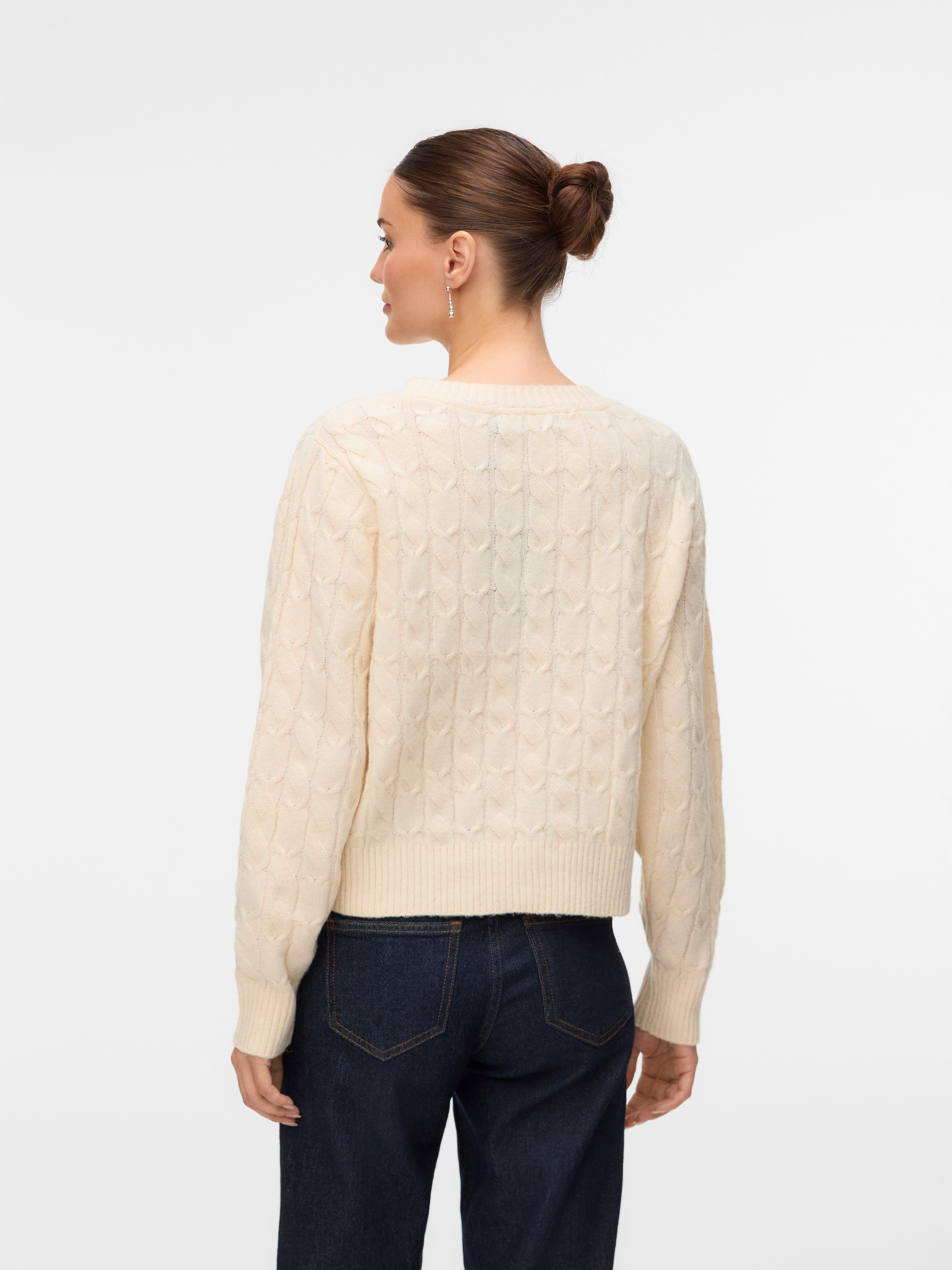 Vero Moda Strickpullover VMARIES LS O-NECK CABLE PULLOVER BF mit Zopfstrick günstig online kaufen
