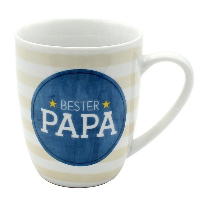 Dekohelden24 Tasse Kaffeebecher / Tasse aus Porzellan mit Motiv Beste Mama/Bester Papa Porzellan