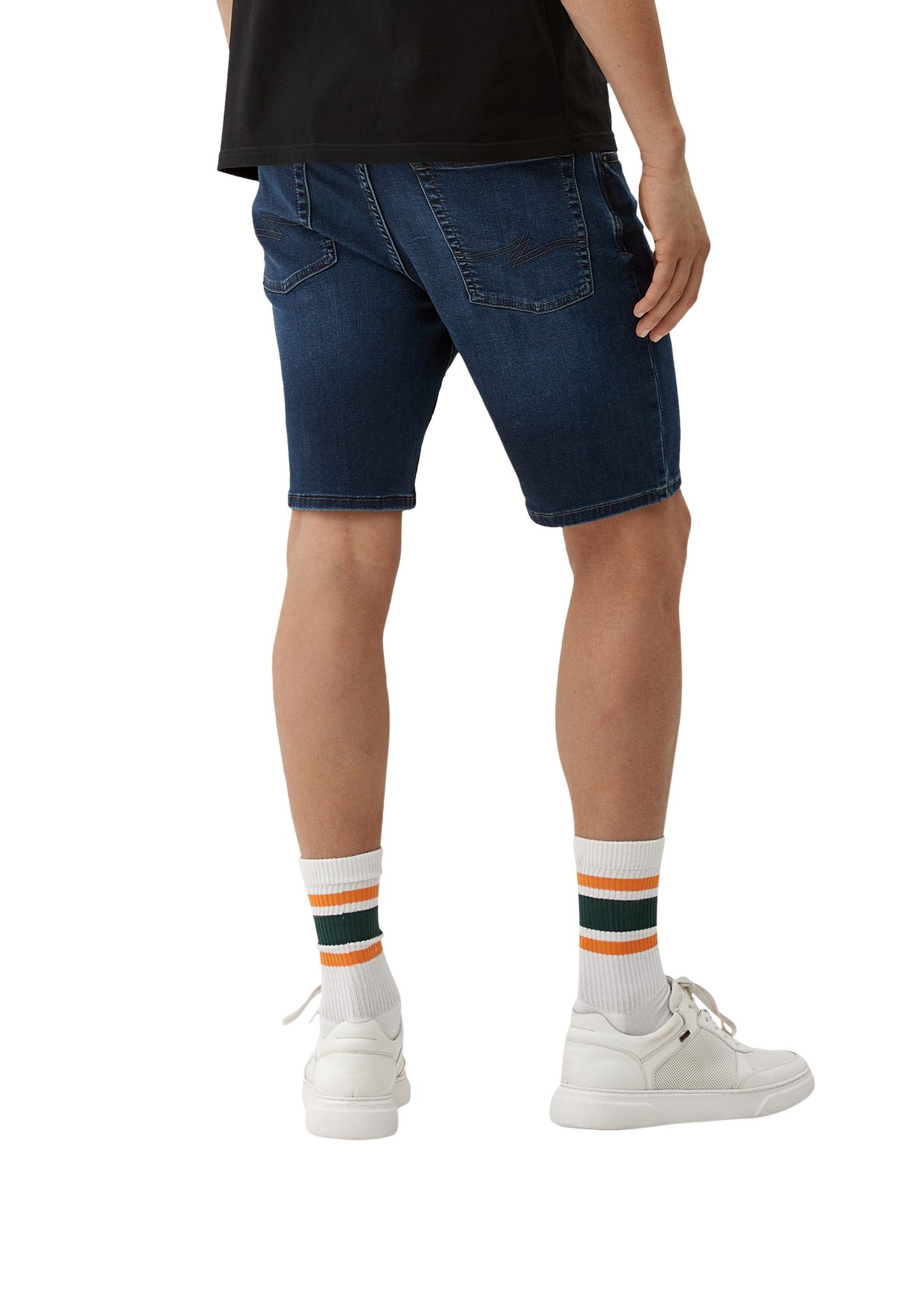 Leg Straight John Waschung s.Oliver Fit / Jeans-Shorts / Mid Rise Jeansshorts Regular / QS ozeanblau