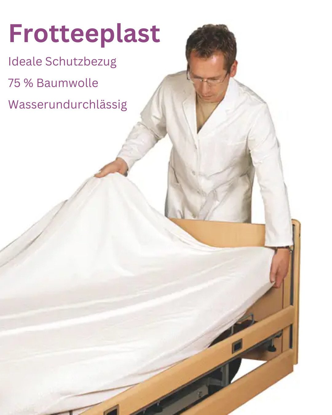 Matratzenschutzbezug Wasserdichter und komfortabler Schutzbezug DocMed, Schutzbezug für Pflegebedarf, wasserdicht