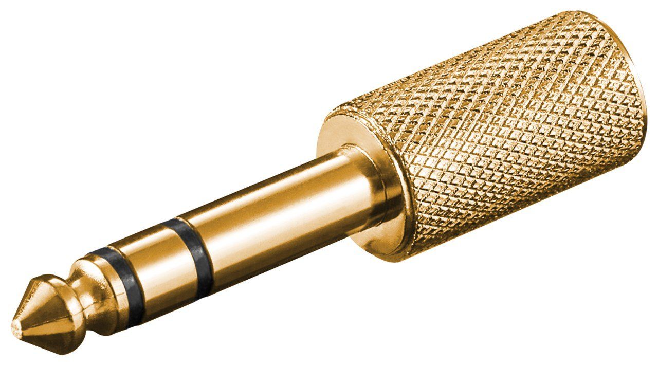 Goobay Klinkenstecker goobay AUX 3,5 zu Klinke Kopfhörer (Bulk) mm mm gold Adapter 6,35