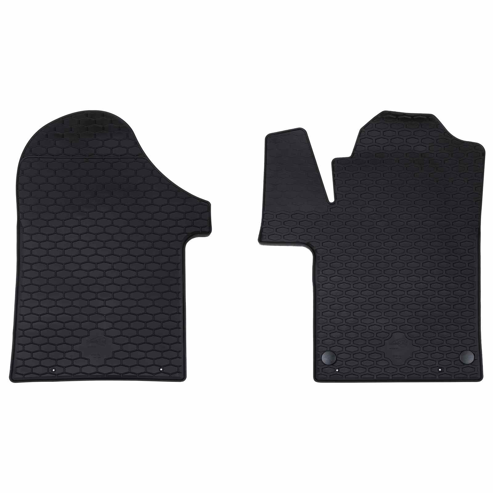 vidaXL Auto-Fußmatten Autofußmatte 2 pcs Schwarz Gummi (2 St)