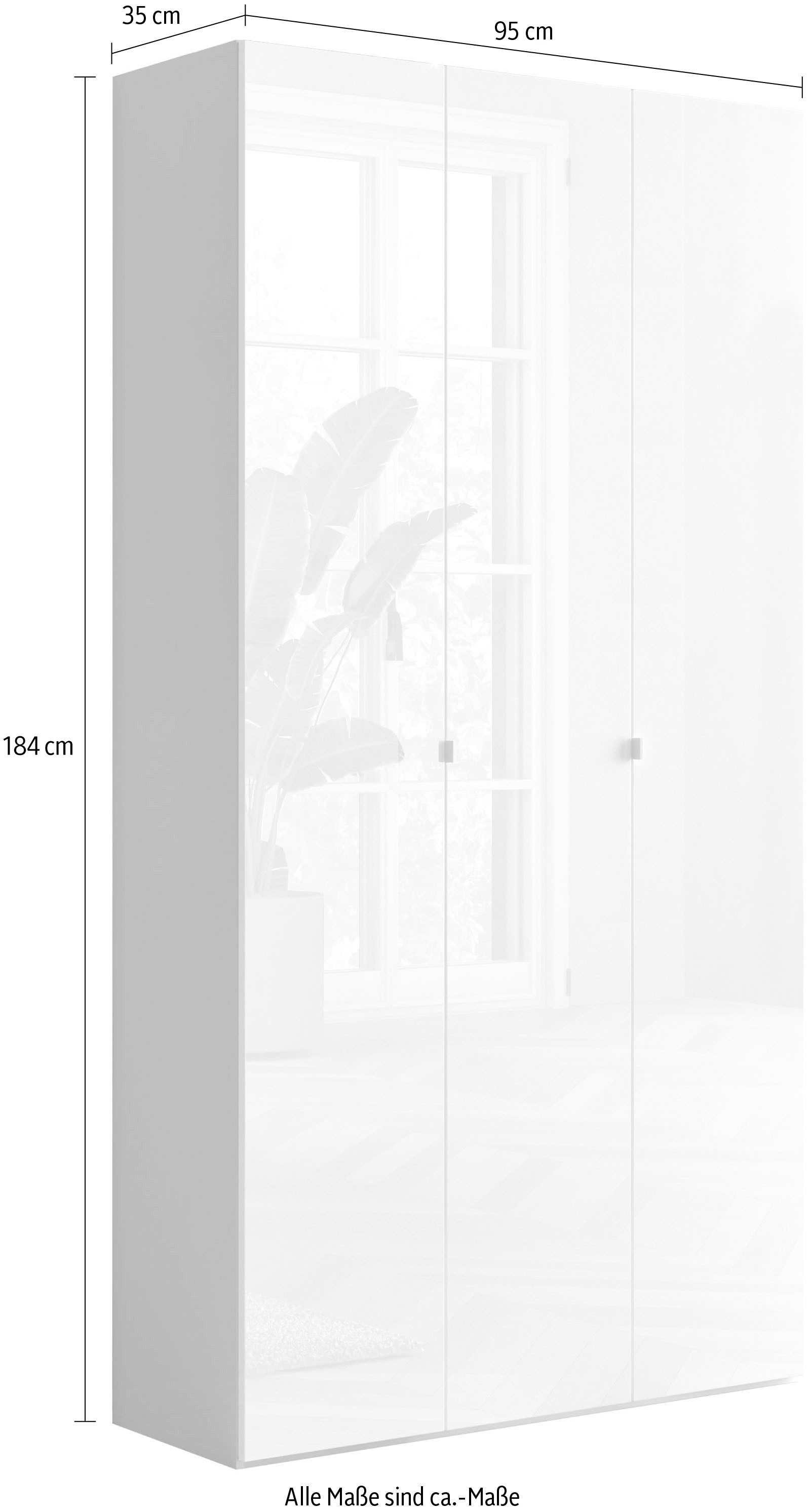OTTO home Schuhschrank SMILE Breite 95 cm, Höhe 184 cm, Schuhregal mit 7 Ebenen, Schuhkommode in Weiss Hochglanz Lack – Bild 5 von 5