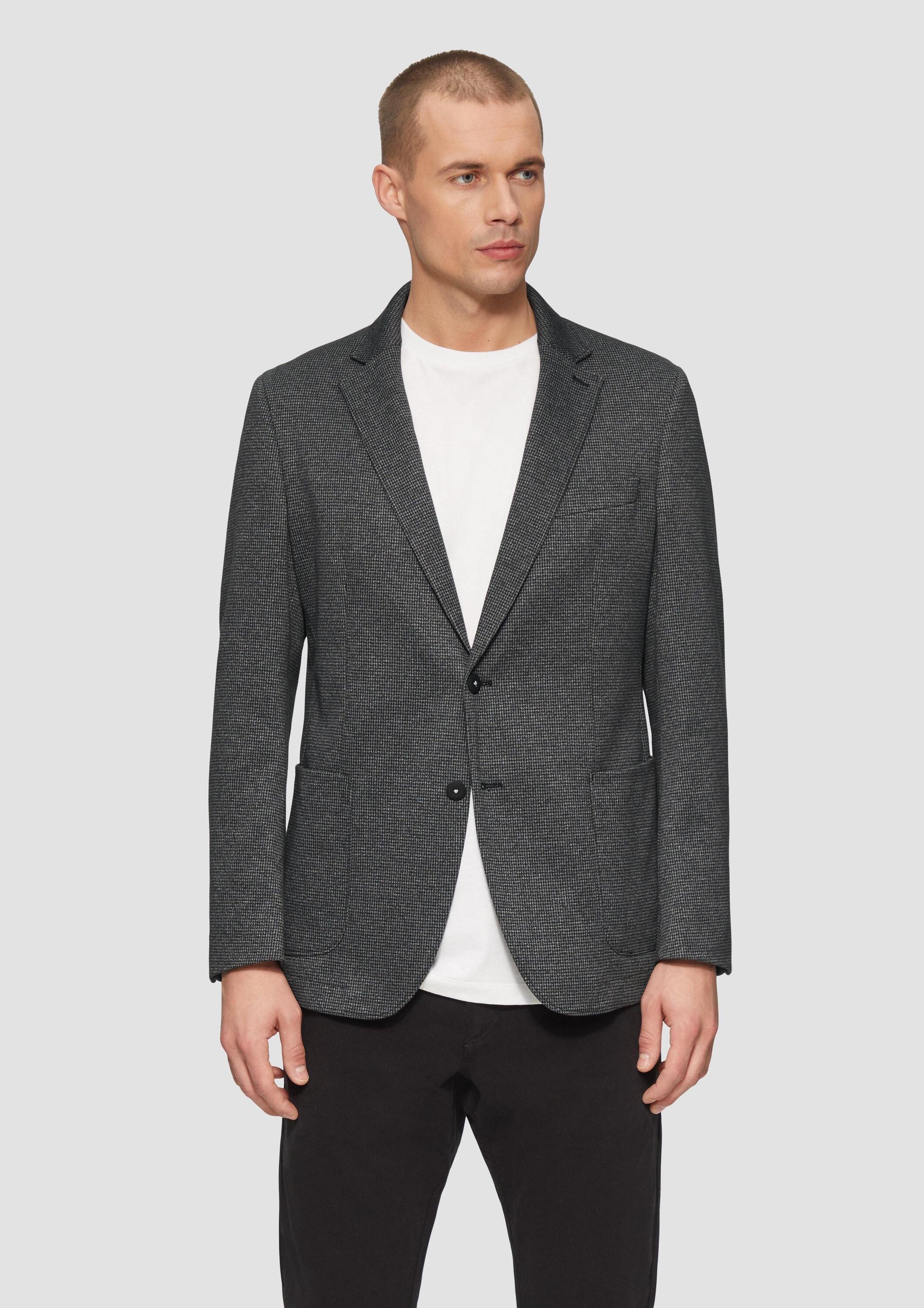 s.Oliver Sakko Indoor-Jacke Elastisches Jersey-Sakko mit Hahnentrittmuster günstig online kaufen