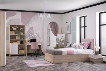 JVmoebel Kinderbett Kinderbett Bett Bettrahmen Holz Rosa Kinderzimmer Bettkasten Modern