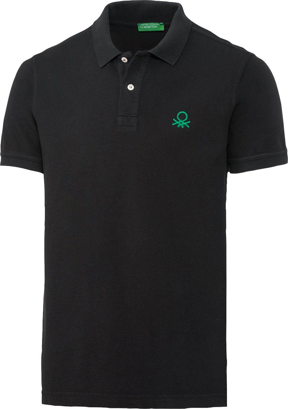 United Colors of Benetton Poloshirt Baumwolle schwarz aus