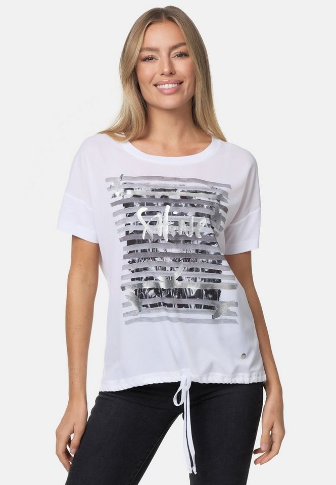 Decay T-Shirt mit schimmerndem Frontprint, Großer Frontprint mit  schimmernden Details als Highlight