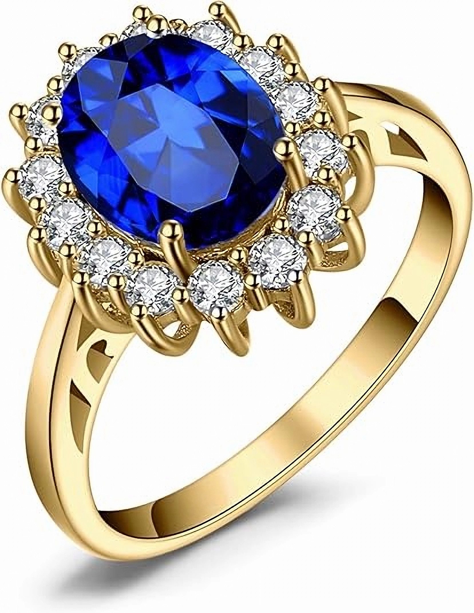 Jumpeak Diamantring D/E VVS/VS, 585gold, 3ct im Labor gezüchteter Saphir, Damenring, Ehering, Verlobungsring,Mutter tochter Geschenk, Geschenk für Damen