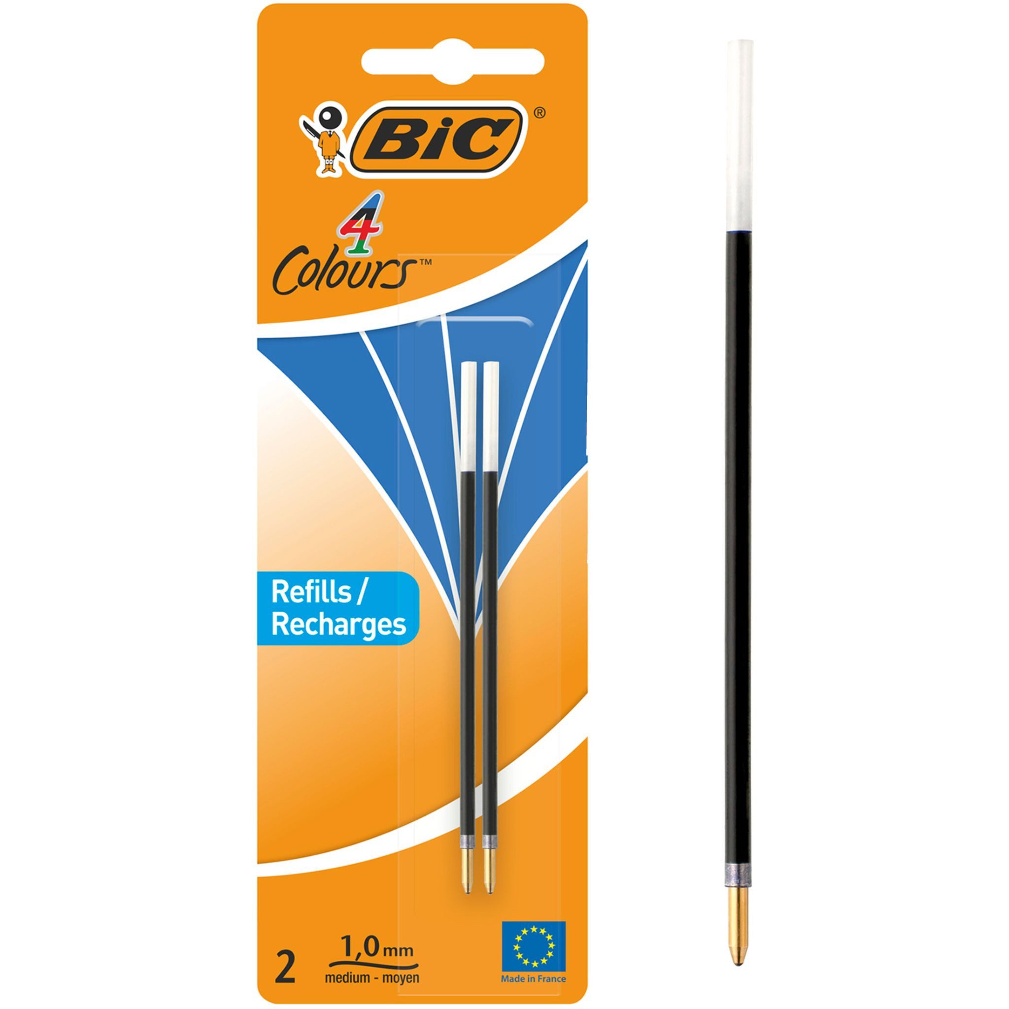 Kugelschreibermine Bic Kugelschreibermine 4Colours 0,4mm blau Blister 2St