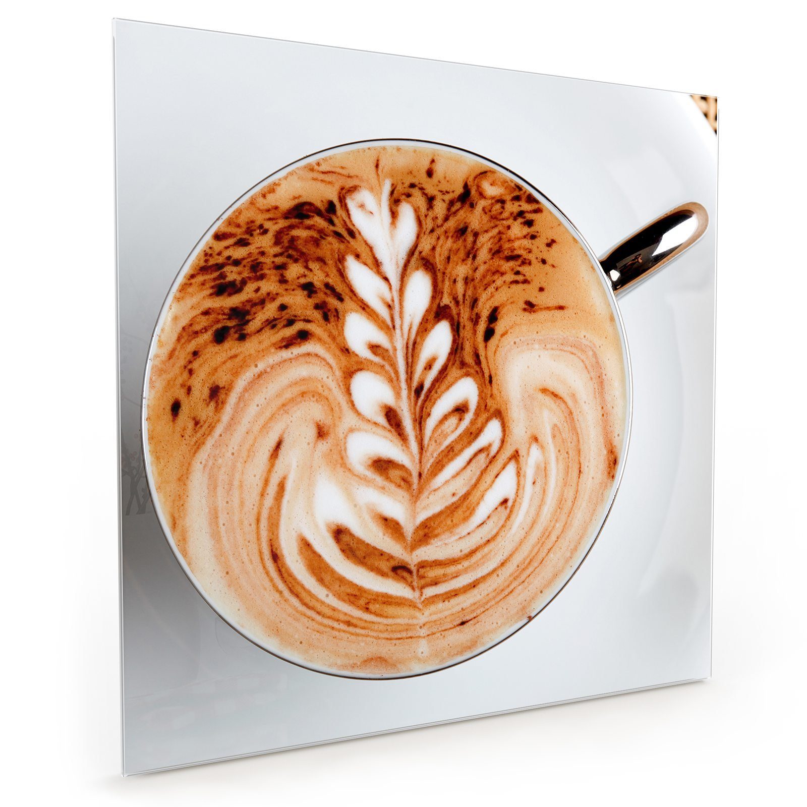 Primedeco Küchenrückwand Spritzschutz Glas Cappuccino in Tasse