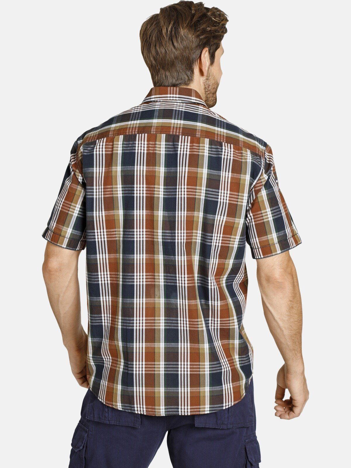 Jan Vanderstorm Kurzarmhemd REEDO mit Ärmelaufschlag in Kontrast günstig online kaufen