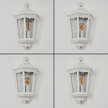 hofstein Außen-Wandleuchte »Viano« Wandlampe in antikem Look aus Metall/Glas in Weiß/Klar, ohne Leuchtmittel, Wandleuchte m. E27, Außenleuchte