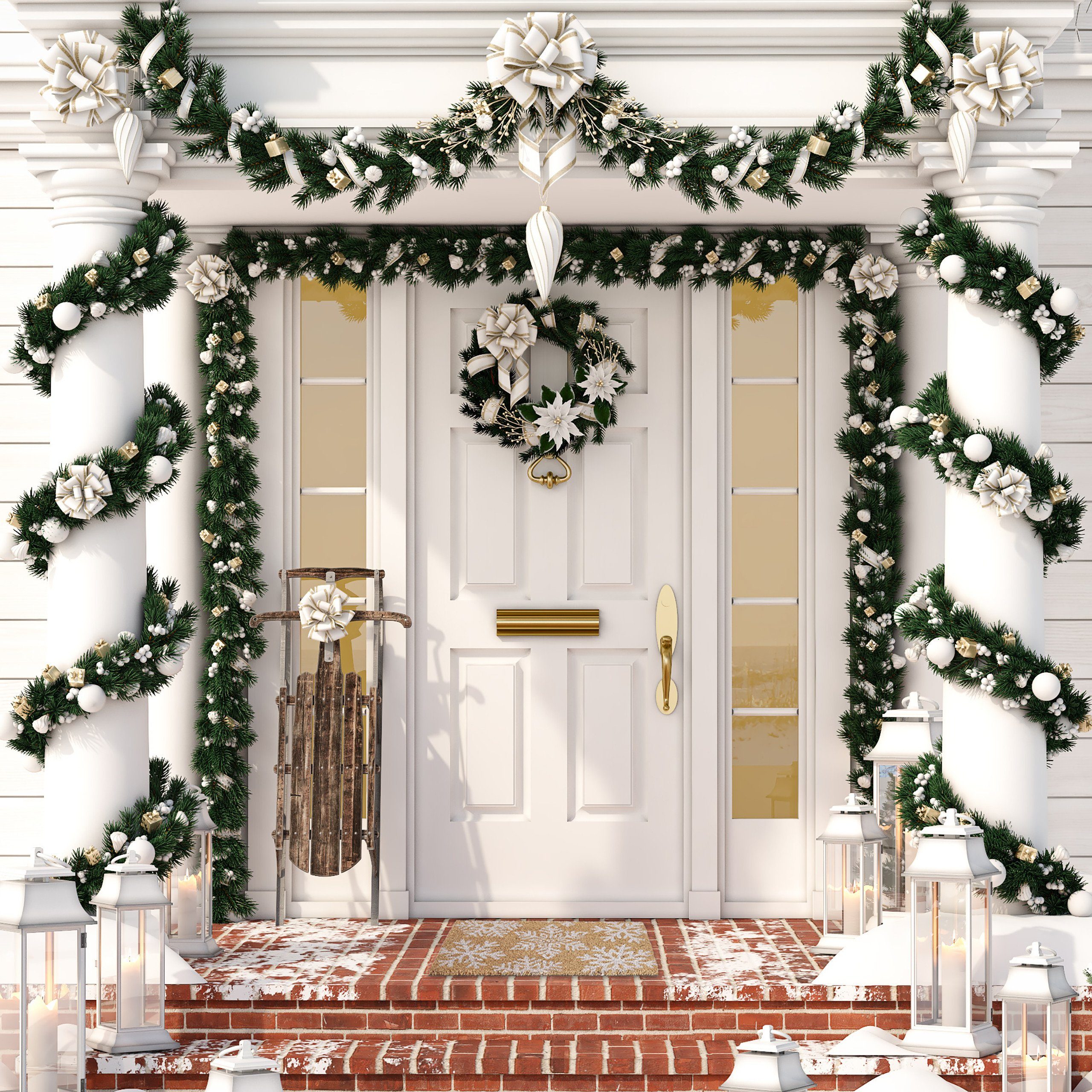 relaxdays Fußmatte Kokos Fußmatte Schneeflocken, Höhe: 15 mm günstig online kaufen