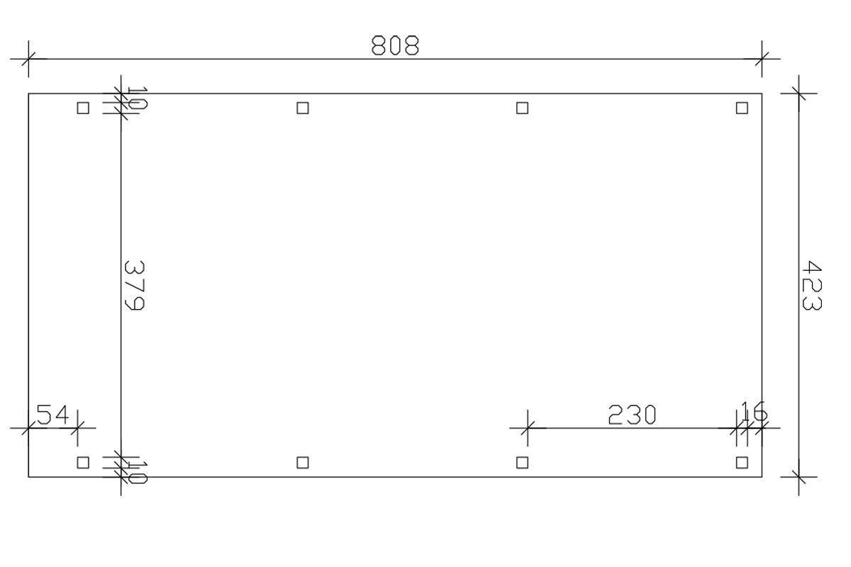 379 cm Fichtelberg, 423x808 Dachlattung mit Einfahrtshöhe, Einzelcarport cm, BxT: Skanholz