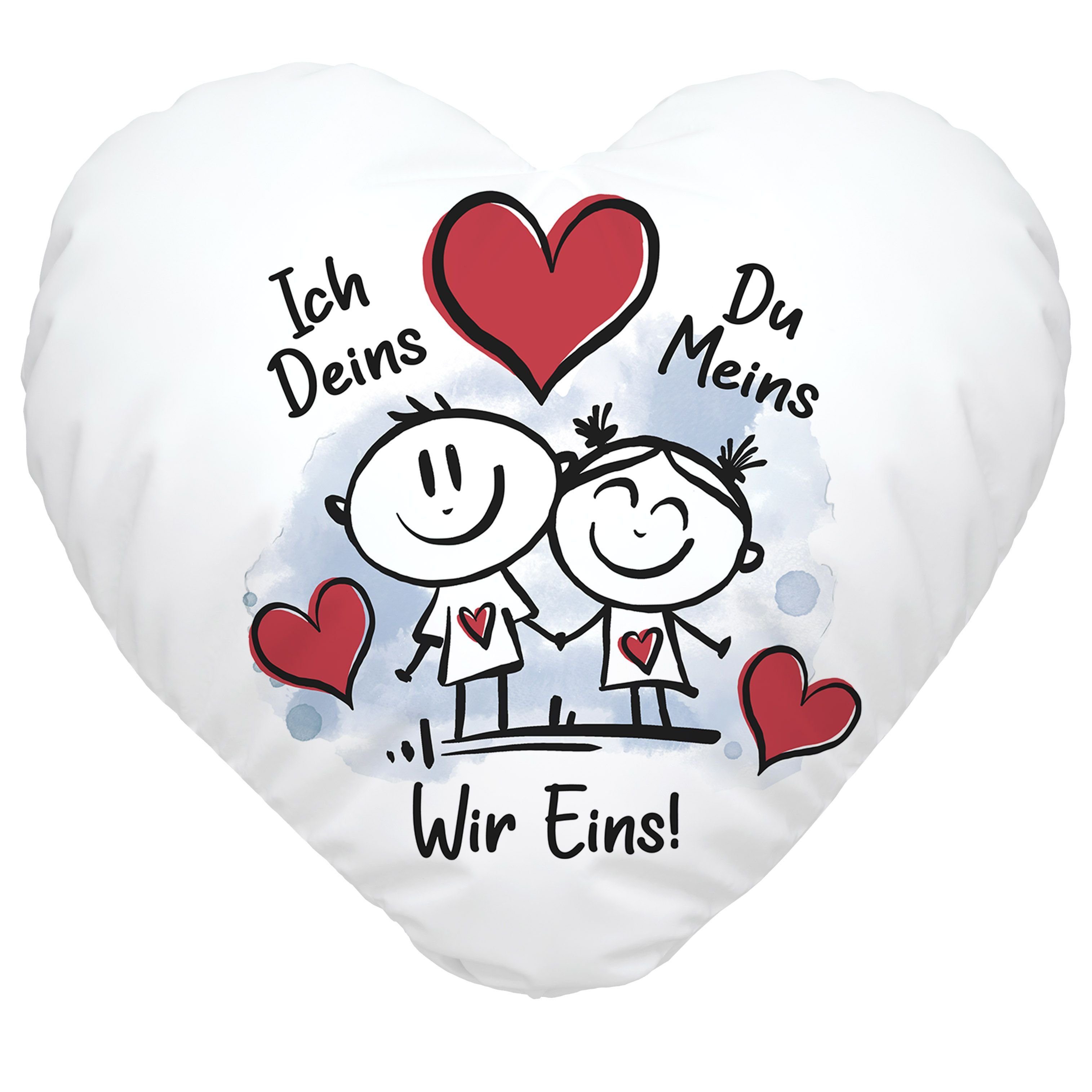 inkl. Du Jahrestag Dekokissen SpecialMe Strichmännchem verliebte Ich Herzkissen Valentinstag Meins Herz Geschenk Liebe SpecialMe® Deins Füllung