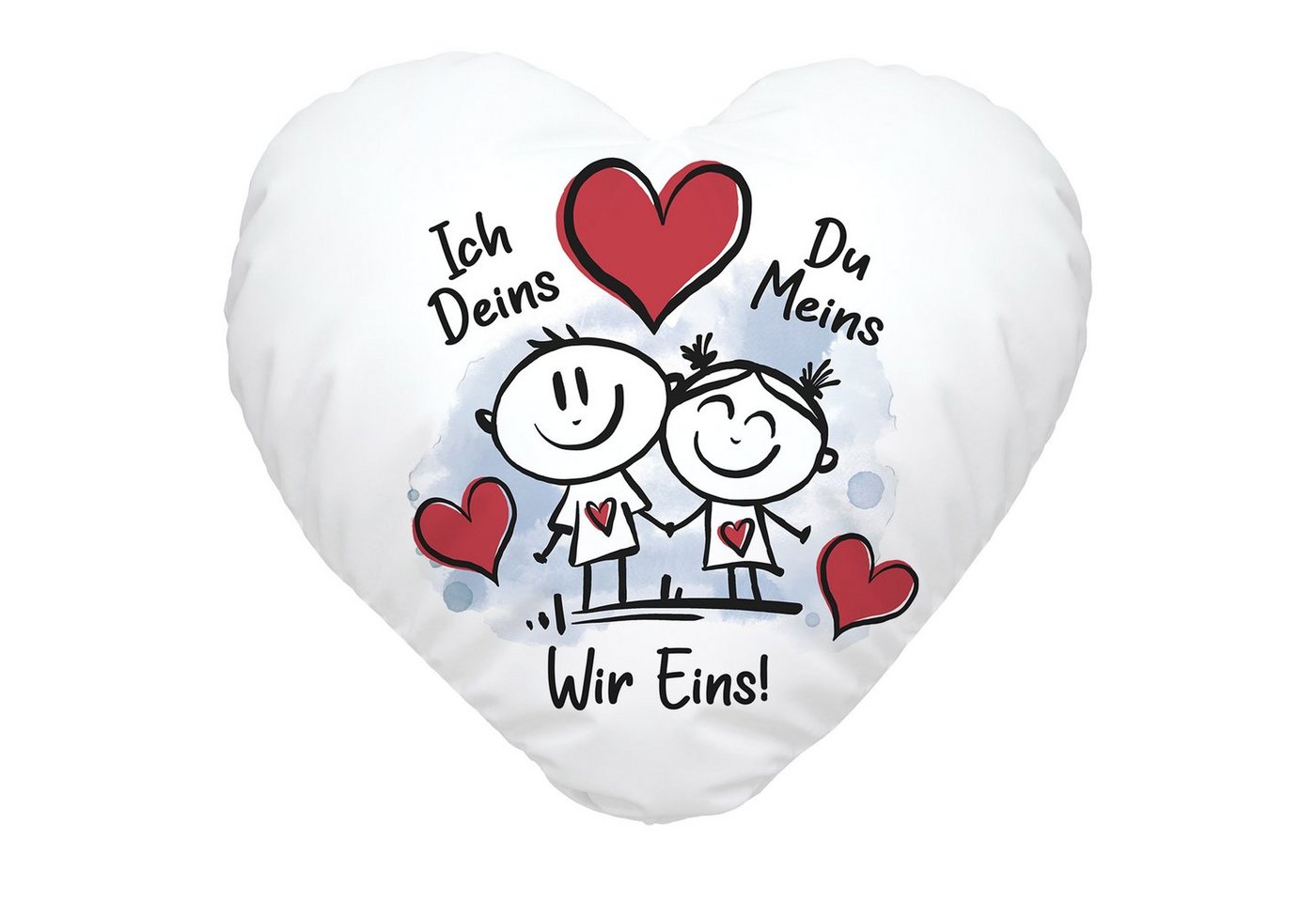 SpecialMe Dekokissen Herzkissen Liebe verliebte Strichmännchem Ich Deins Du Meins Herz Geschenk Valentinstag Jahrestag inkl. Füllung SpecialMe®