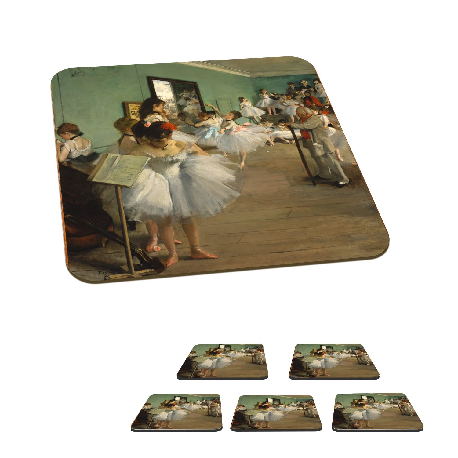 für Degas, Tasse Zubehör Glasuntersetzer, Korkuntersetzer, Edgar Gläser, Glasuntersetzer - Untersetzer, Tischuntersetzer, Gemälde von MuchoWow Ballettklasse Die 6-tlg.,