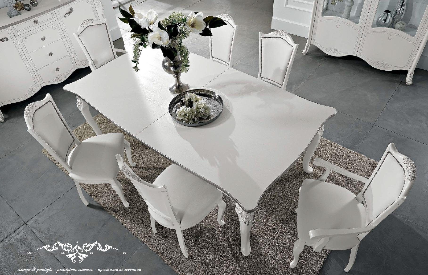 Kaufhauskette JVmoebel Esstisch Esstisch Echtholz Möbel Holz Klassische Weiß Tisch Tische Esstische