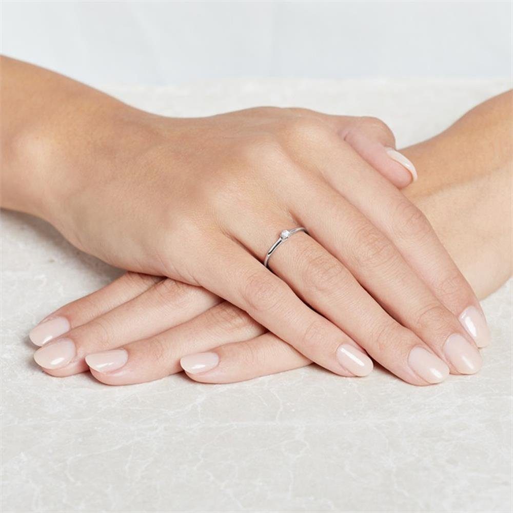 Unique Goldring Verlobungsring 14K Weiß...