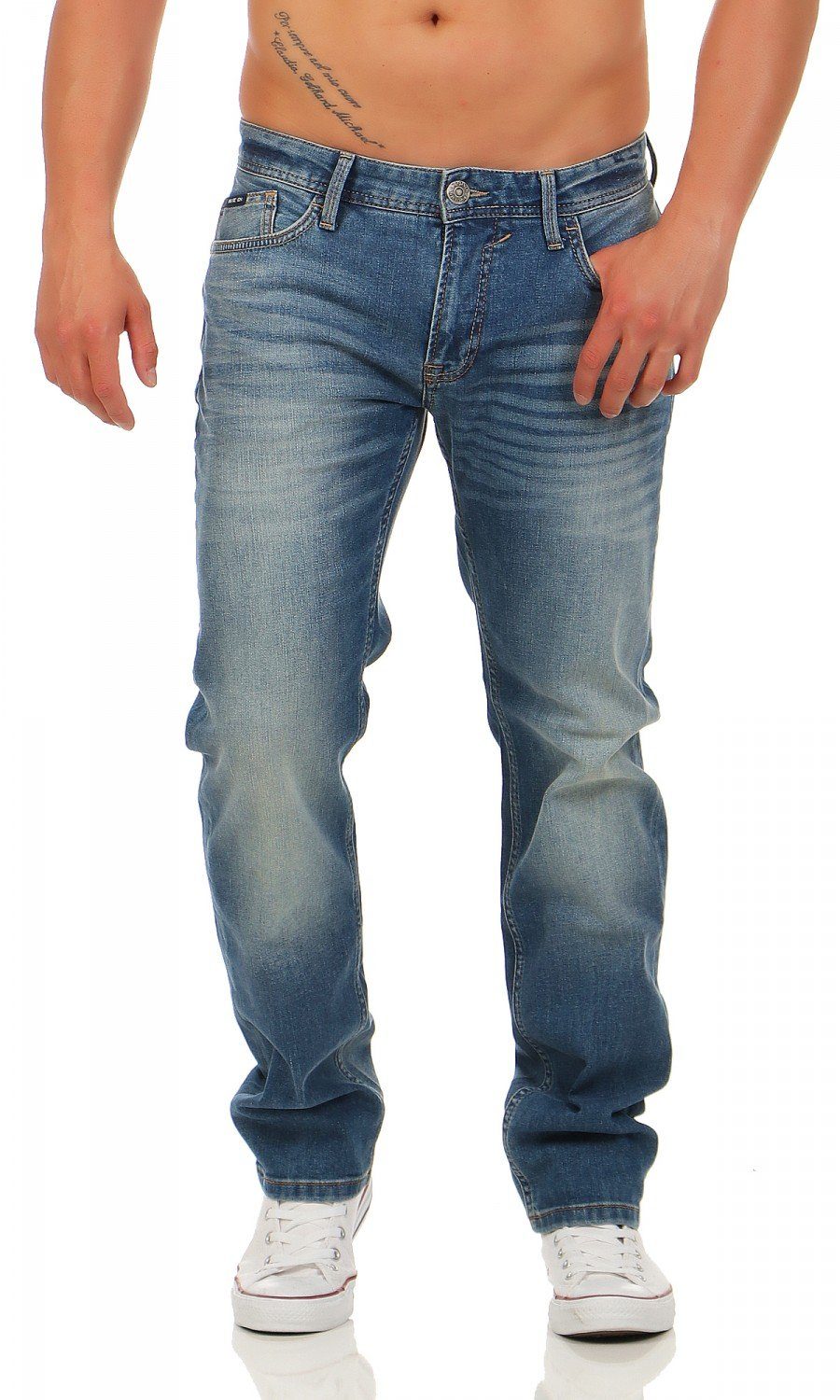 Big Seven Regular-fit-Jeans Big Seven Morris Blue Indigo Denim Regular Herren Jeans Hose