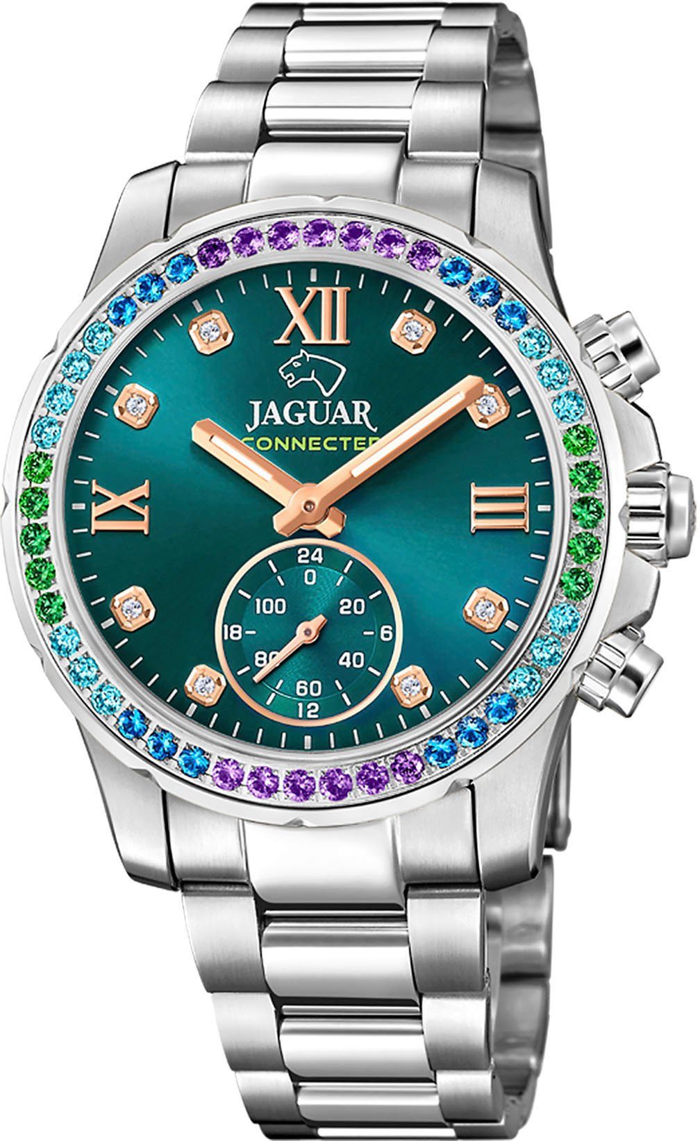 Jaguar Chronograph Connected, J980/6, Armbanduhr, Damenuhr, Saphirglas, Stoppfunktion, Swiss Made