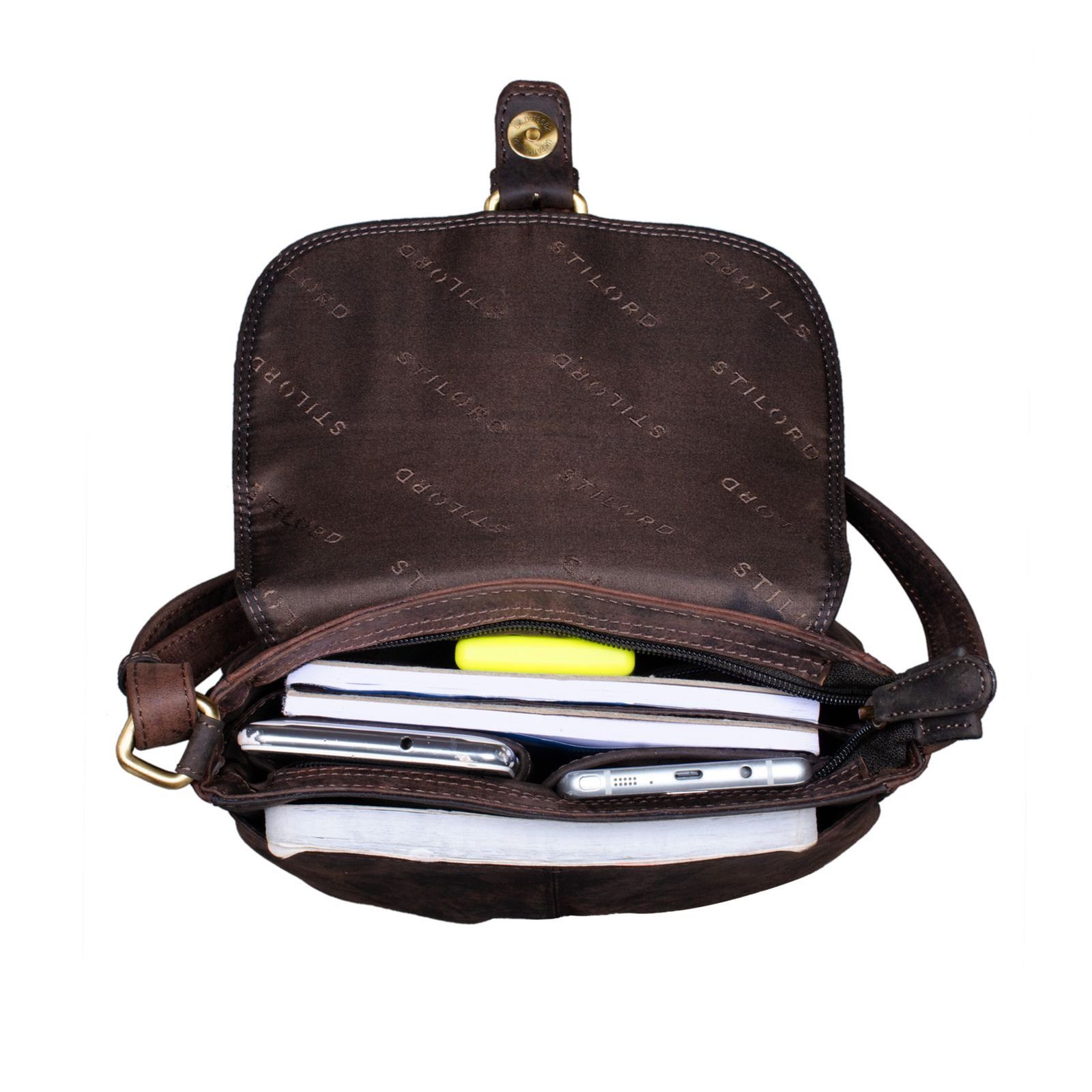STILORD Handtasche "Iris" Leder Handtasche Damen klein Echtleder Umhängetaschen Frauen – Bild 4 von 5