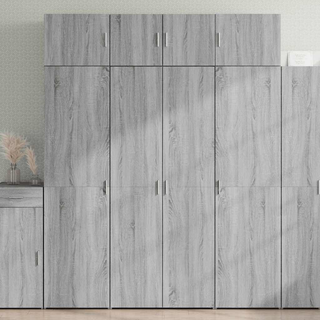 vidaXL Sideboard Hochschrank Grau Sonoma 80x42,5x225 cm Holzwerkstoff (1 St)