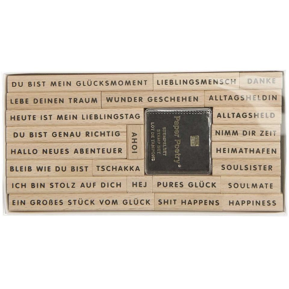 Thumbnail - Rico Design Stempel Holzstempelset mit Schriftzügen
