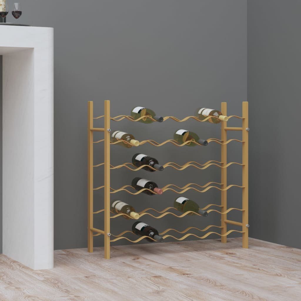furnicato Weinregal für 36 Flaschen Golden Metall, 1-tlg.