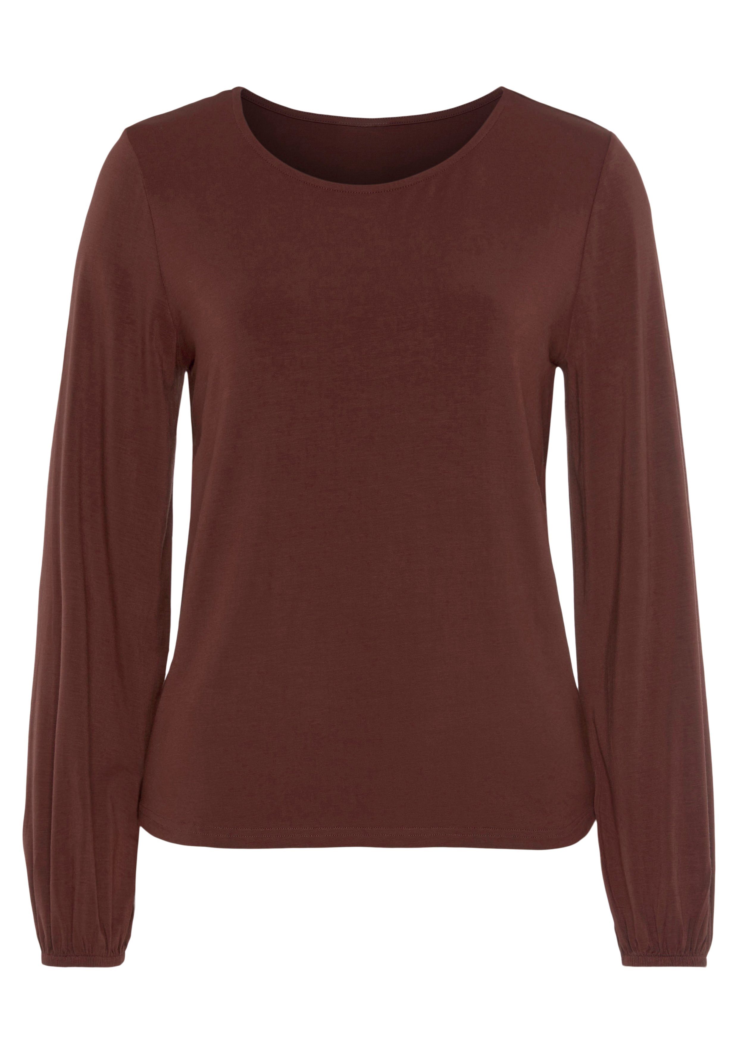 LASCANA Langarmshirt mit weiten Ärmeln (2er-Pack) aus weichem Viskose-Stretch. Reduzierter Preis € 29,98. Unverbindliche Preisempfehlung € 49,98, (€ 14,99 pro 1 Stk)