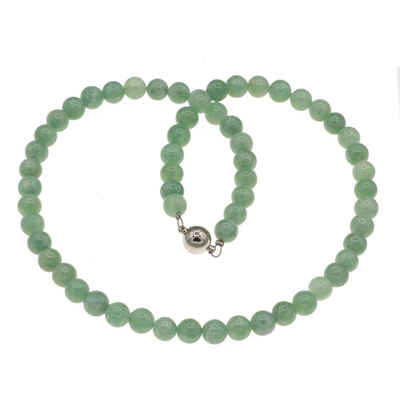 Bella Carina Perlenkette Kette aus Jade Perlen 8 mm grün aus Myanmar, Jade aus Myanmar
