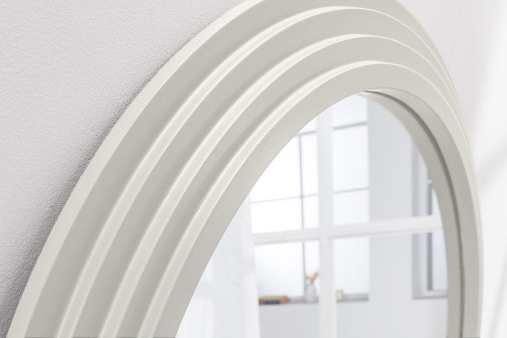 riess-ambiente Wandspiegel WAVE 160cm weiß - Rundbogen, Wellenmuster, lackiert, Design, gestuft (Einzelartikel, 1-St), Flur · Kunststoff · Rahmen · Rundbogen · Ganzkörper · Groß · Modern