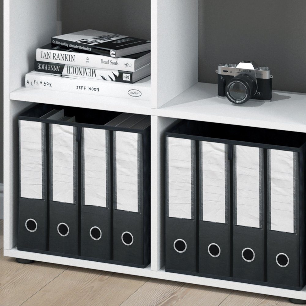 Vicco Raumteiler Tetra, Weiß, 72 x 72.6 cm mit 2 Faltboxen, 1-tlg.