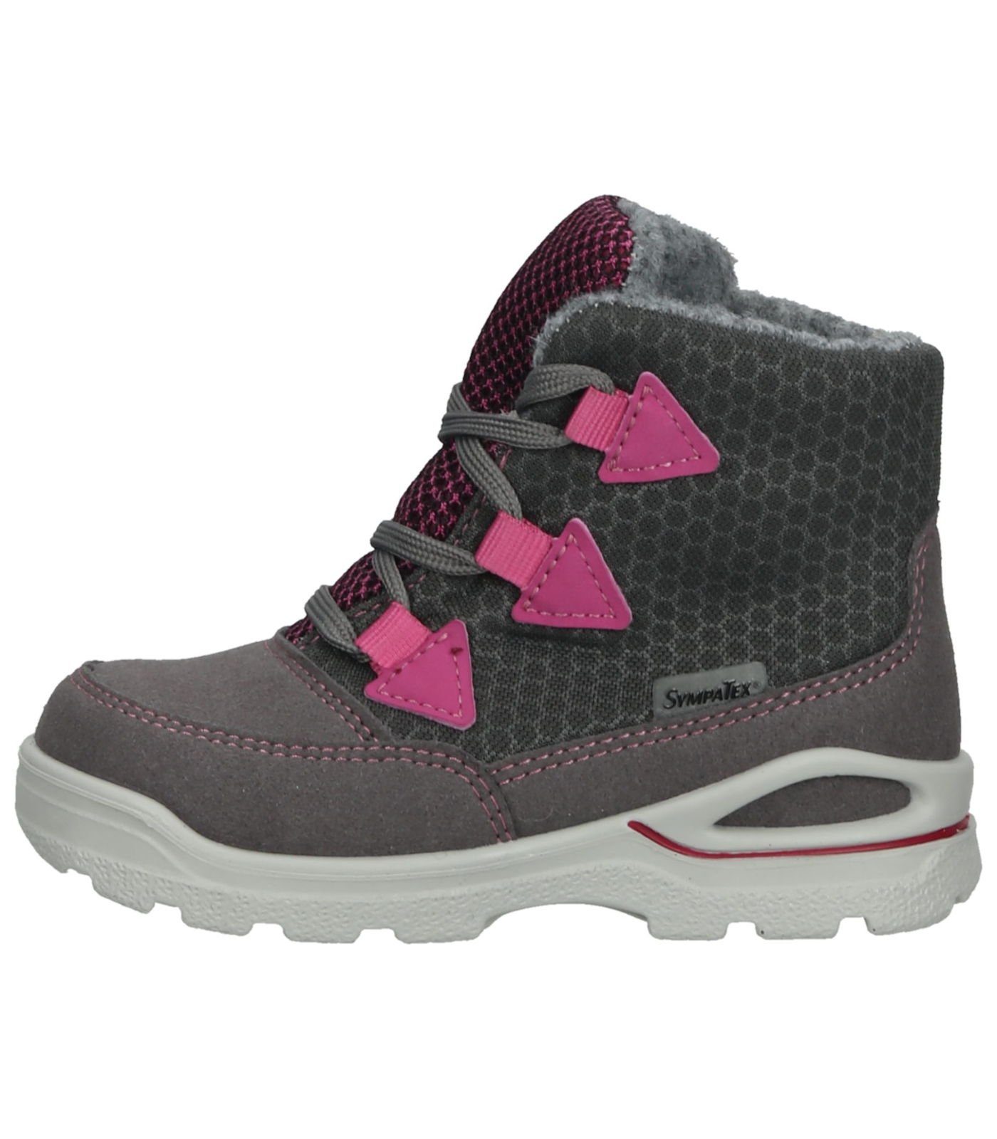 Lederimitat/Textil Grau Ricosta Pepino Stiefelette Pink Schnürstiefelette